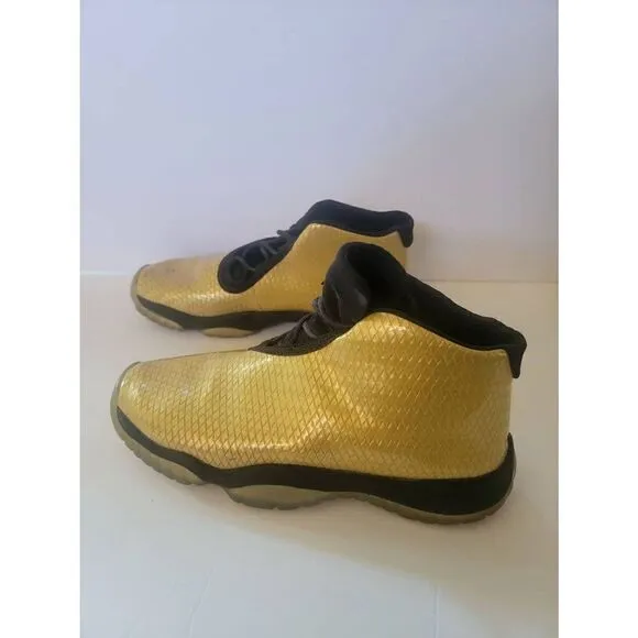 Nike Air Jordan Future Kids Metallic Gold GG Lace-up Sneakers Size 6.5Y