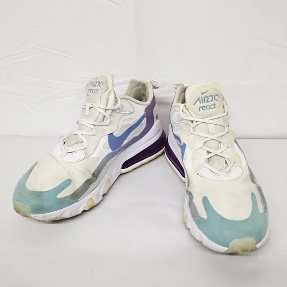 Nike Air Max 270 React Sneakers - White, Blue, Purple
