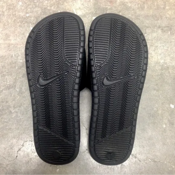 NIKE BENASSI SLIDES JUST DO ITJDI METALLIC GOLD BLACKS GOLDS *