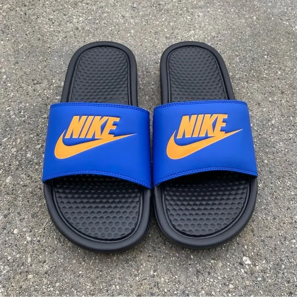 NIKE BENASSI SLIDES JUST DO ITJDI ROYAL ORANGE