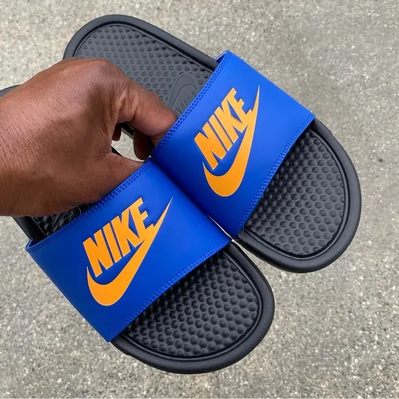 NIKE BENASSI SLIDES JUST DO ITJDI ROYAL ORANGE
