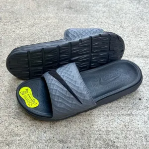 NIKE BENASSI SOLARSOFT SLIDESJDI DARK GREYS BLACKS CHARCOALS