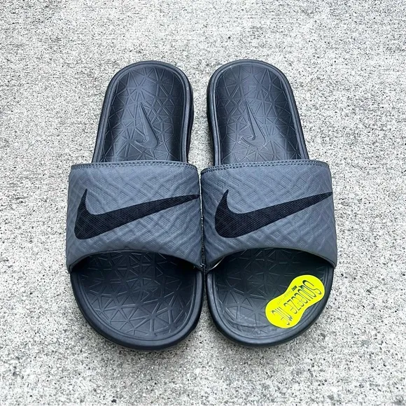 NIKE BENASSI SOLARSOFT SLIDESJDI DARK GREYS BLACKS CHARCOALS
