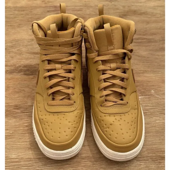 Nike Court Vision Mid Winter Tan Elemental Gold Sneakers Size 9