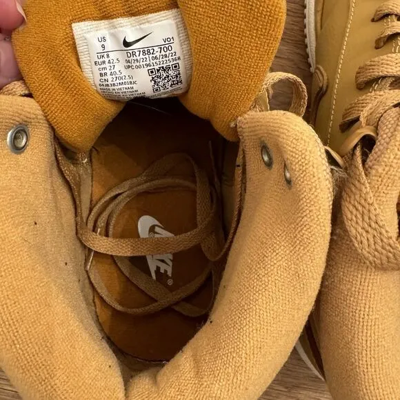 Nike Court Vision Mid Winter Tan Elemental Gold Sneakers Size 9