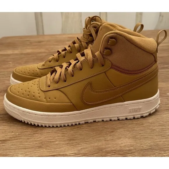 Nike Court Vision Mid Winter Tan Elemental Gold Sneakers Size 9