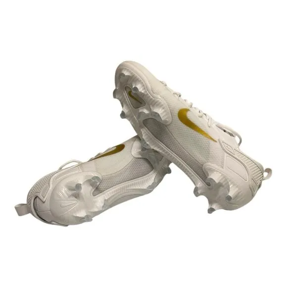 Nike Huarache 9 Elite Low LAX Lacrosse Cleats White Gold Men's 12 FD0089-100