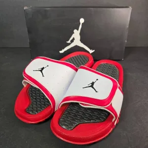 Nike Jordan Hydro 2 Retro Slides Shoes White Red - 6Y Boys / Womens 7.5 (313194)