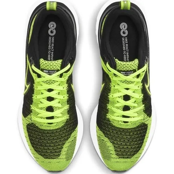 Nike React Infinity Run Flyknit 2&quot;Volt Black' Men's Sneakers Size 8 NWOT