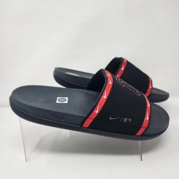 Nike Sandals Mens 10 Black MLB Boston Red Sox OffCourt Slide Logo Swoosh