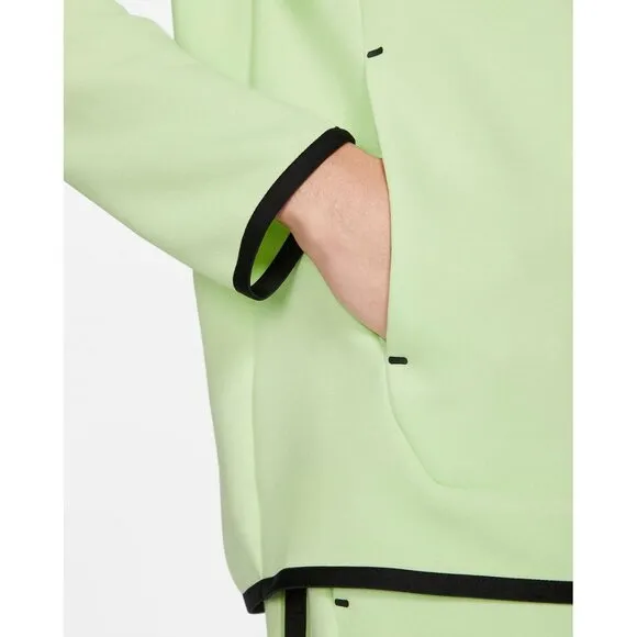Nike Sportswear Men's L Tech Fleece Full-Zip Hoodie in Light Liquid Lime Black