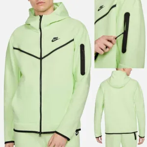 Nike Sportswear Men's L Tech Fleece Full-Zip Hoodie in Light Liquid Lime Black