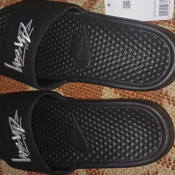 Nike Stussy Black Slide Sandals