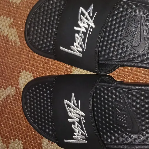Nike Stussy Black Slide Sandals