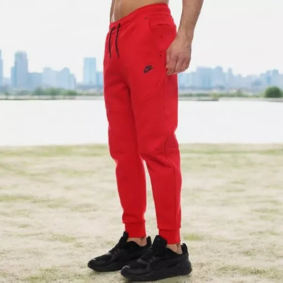 Nike Tech Fleece Joggers University Red Men Sizes L 3XL Bottoms CU4495-657