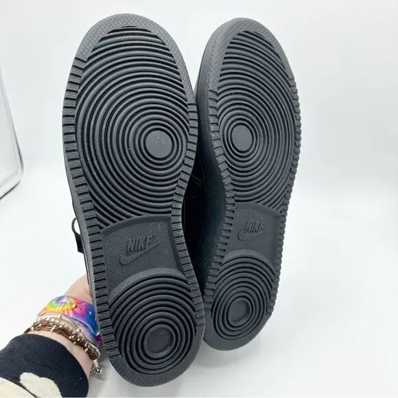 Nike Womens Court Vision Low Black on Black Color Way Sz 8 Restored New