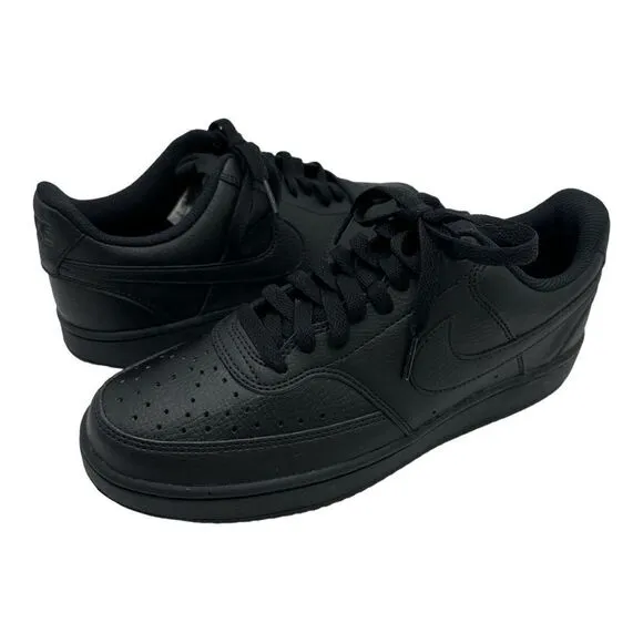 Nike Womens Court Vision Low Black on Black Color Way Sz 8 Restored New