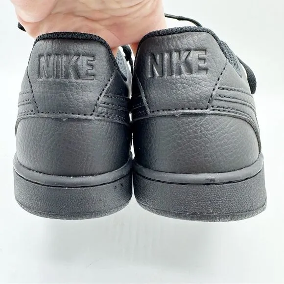 Nike Womens Court Vision Low Black on Black Color Way Sz 8 Restored New