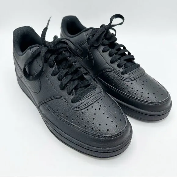 Nike Womens Court Vision Low Black on Black Color Way Sz 8 Restored New