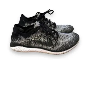 Nike Women's Free RN Flyknit 2018 White Black Mesh Sneakers‎ Sz 9
