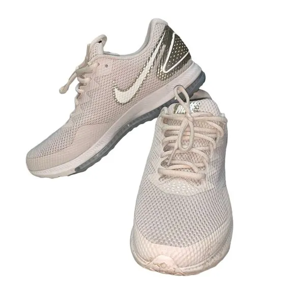 Nike Womens Tennis Shoes Sneakers Zoom All Out Running Athletic Beige Gold 10