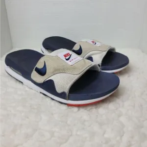 Nike Air Max 1 Slide Mens Size 10 University Navy White Sandals DH0295 104 Shoes