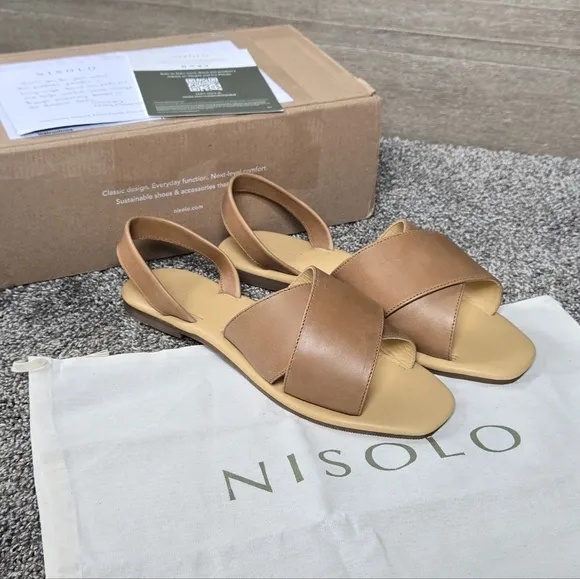 Nisolo All Day Cross Strap Sandals NEW size 9