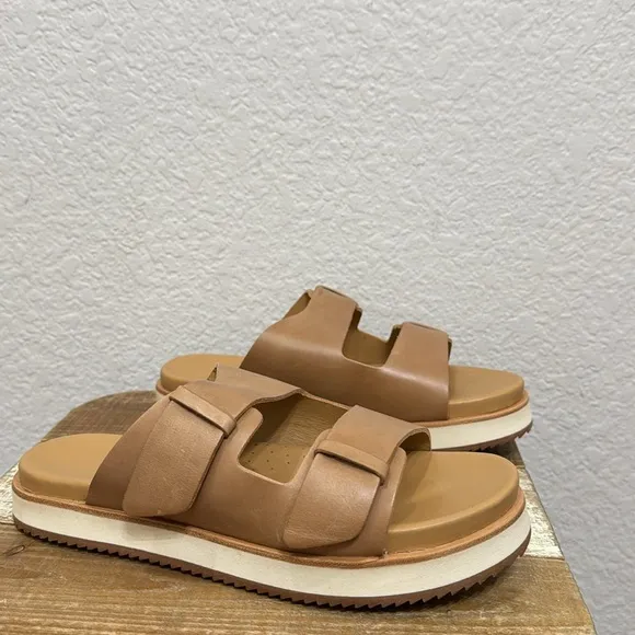 Nisolo Ella Go Yo Leather Flatform Slide Sandals Size 7