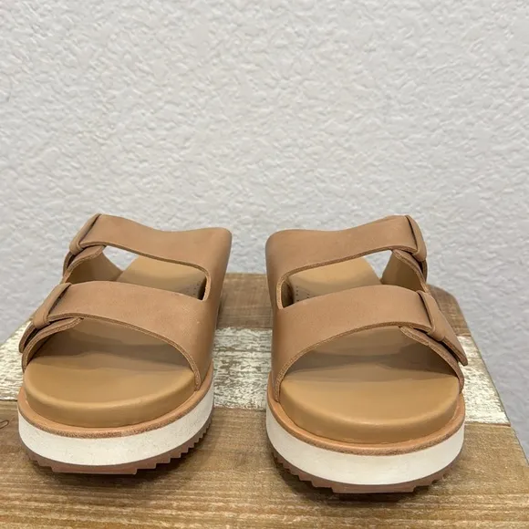 Nisolo Ella Go Yo Leather Flatform Slide Sandals Size 7