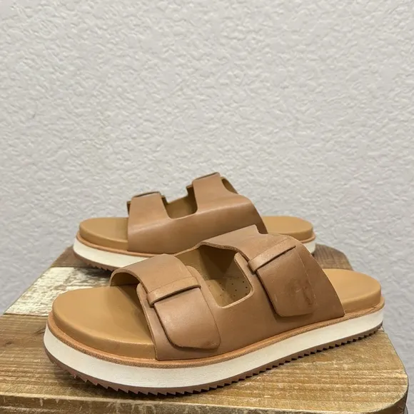 Nisolo Ella Go Yo Leather Flatform Slide Sandals Size 7