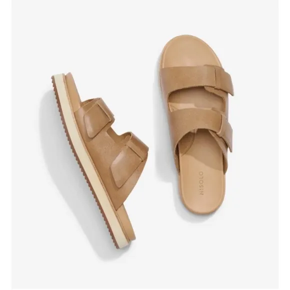 Nisolo Ella Go Yo Leather Flatform Slide Sandals Size 7