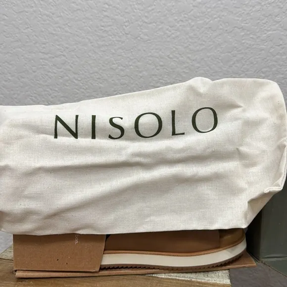Nisolo Ella Go Yo Leather Flatform Slide Sandals Size 7