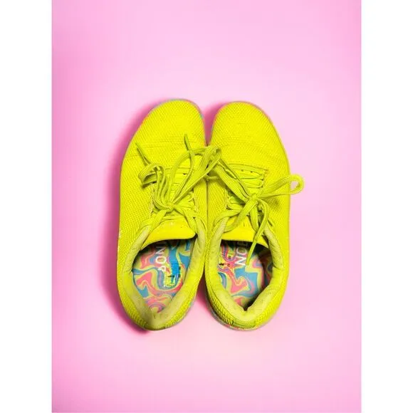 NOBULL Neon Yellow Super Fabric Womens Swirl CrossFit Gym Workout Sneakers Sz 8