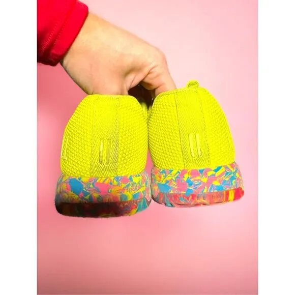 NOBULL Neon Yellow Super Fabric Womens Swirl CrossFit Gym Workout Sneakers Sz 8