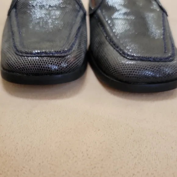 Norma's Sport Gray Leather Loafers Size 6.5 Narrow NWOT