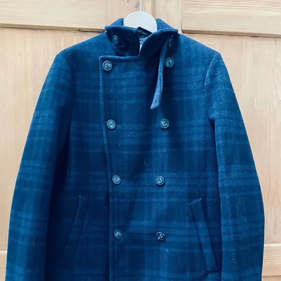 North &amp; Mark Stewart Stormlux(TM) Plaid Wool Cashmere Peacoat size M