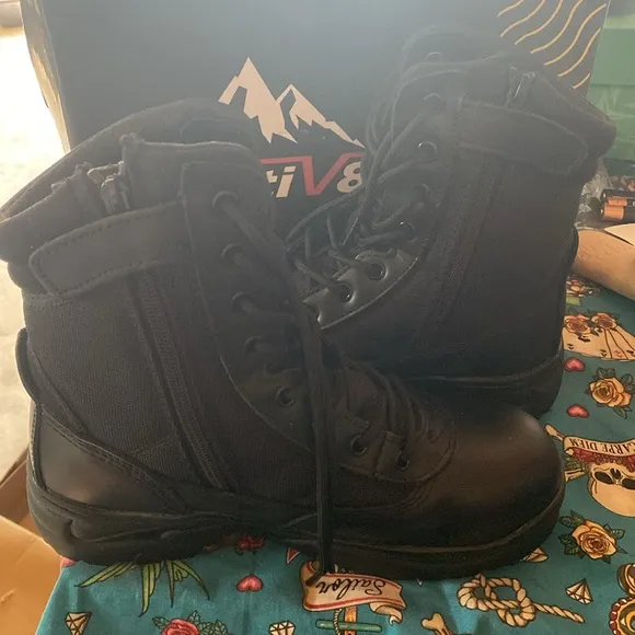 NORTIV 8 Steel Toe for Men Safety Industrial &amp; Construction Military Work Boots