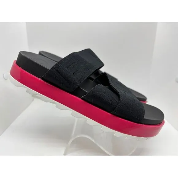 NWB New SOREL Roaming Sport Slide Sandals Shoes Women's 8.5 Black Punch Pink