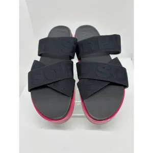 NWB New SOREL Roaming Sport Slide Sandals Shoes Women's 8.5 Black Punch Pink