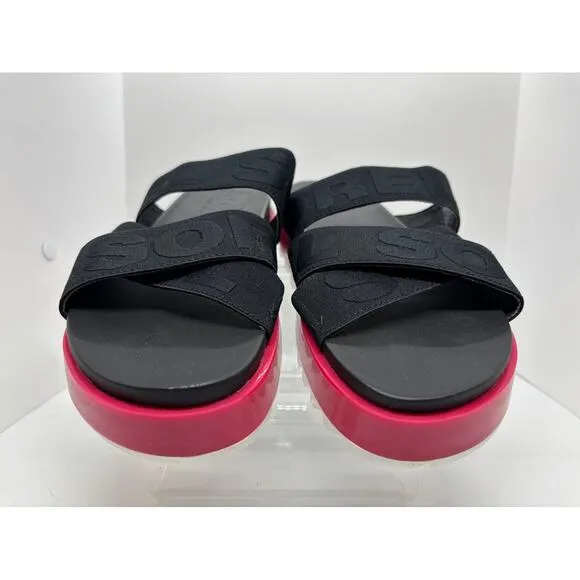 NWB New SOREL Roaming Sport Slide Sandals Shoes Women's 8.5 Black Punch Pink