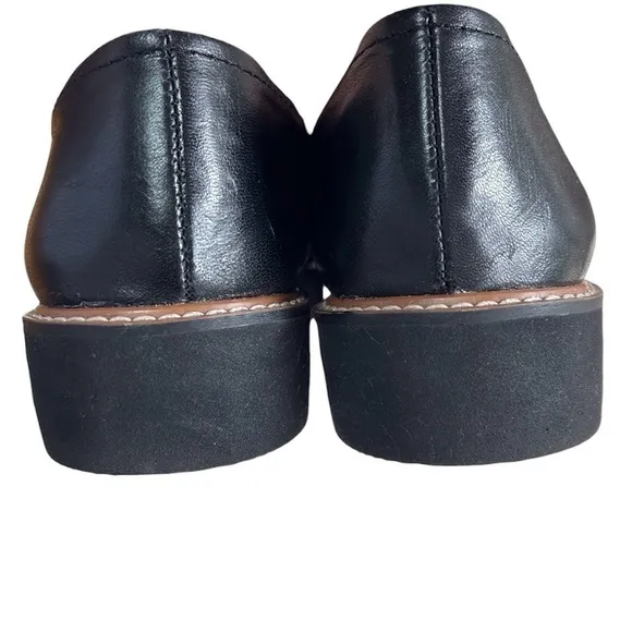 NWOB Black Leather Loafers, Size 9 Wide