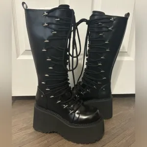 NWOB Dolls Kill / Current Mood Glam Grit Knee High Boots