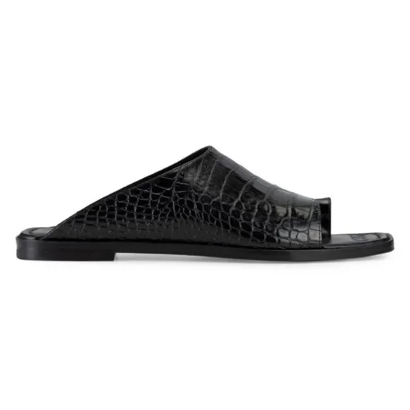 NWOB Frame Le Hewitt Croc-Embossed Leather Slides 39