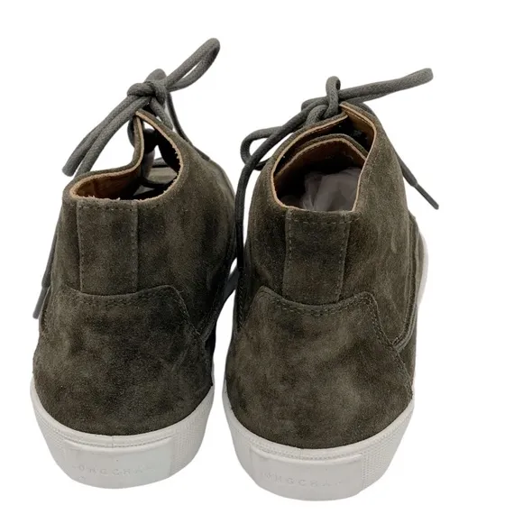 NWOB Longchamp Dark Green Suede Ankle Boots - Sz Fr 40 = US 7