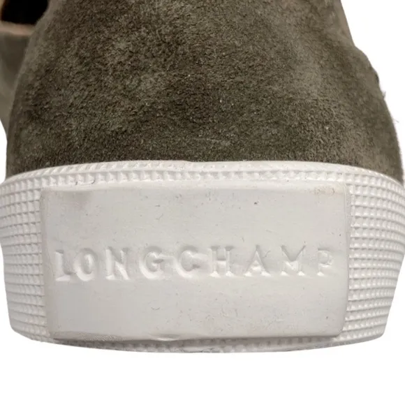NWOB Longchamp Dark Green Suede Ankle Boots - Sz Fr 40 = US 7