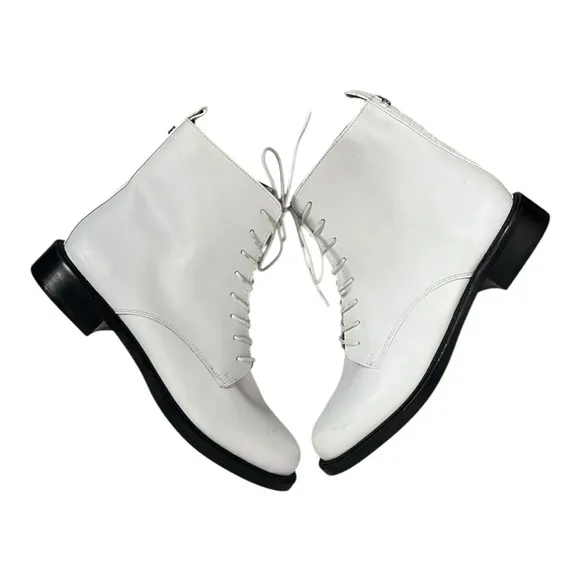 NWOB Sam Edelman | White Nina Lace Up Combat Boot 8.5