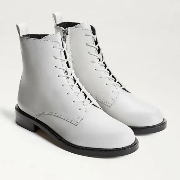 NWOB Sam Edelman | White Nina Lace Up Combat Boot 8.5