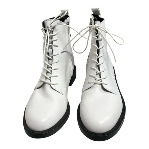 NWOB Sam Edelman | White Nina Lace Up Combat Boot 8.5