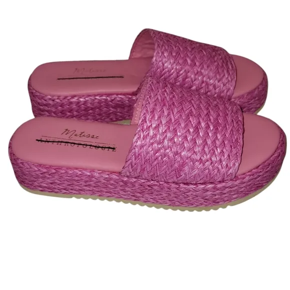 NWOT Anthropologie Matisse Montego Platform Slides Size 7M