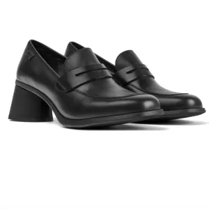 NWOT Camper Kiara Heeled Loafer Slip On Leather Ortholite Block Heel Black 41 10